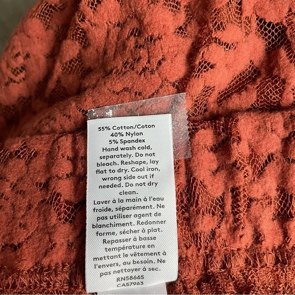 New! Open Edit lace wide leg rust color palazzo pants nwot  30636_9